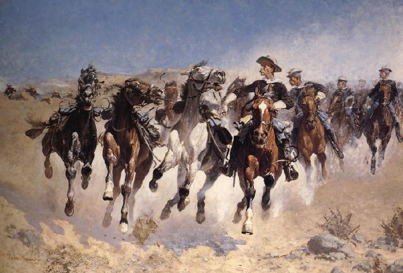 Frederic Remington Dismounted:The Fourth Trooper Moving the Led Horses